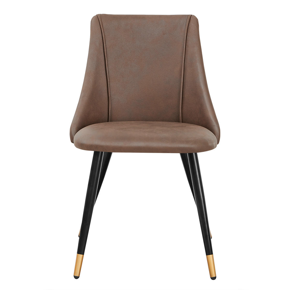 STUHL-SET 2 Stück in Kunstleder - Schwarz/Braun, Holzwerkstoff/Textil (56/83/55cm) - Urban Meuble