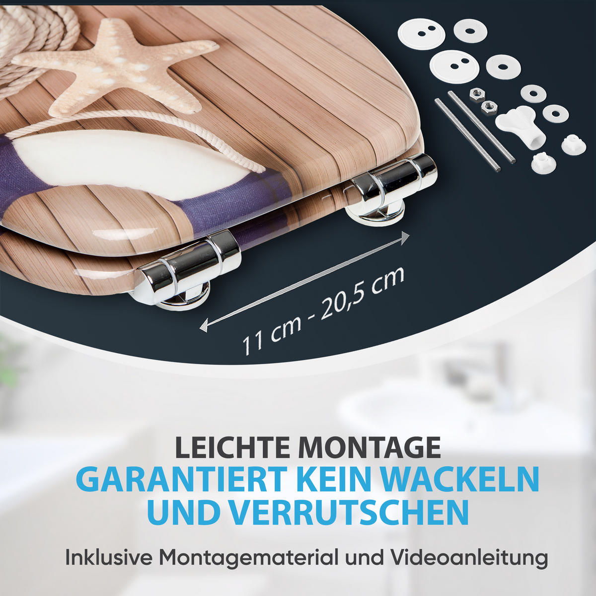 WC-SITZ mit Absenkautomatik Maritime - Braun, Holzwerkstoff (38/6/47cm) - Sanilo