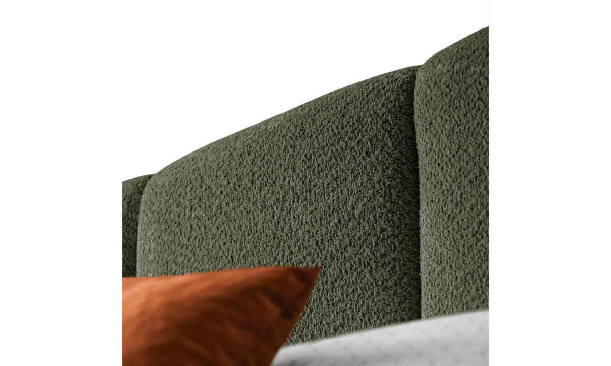 POLSTERBETT ELENA 140x200 cm Olivgrün (Anthology 12), 34 Holzlatten, Kopfteil 108 cm - Grün, Textil (140/200cm) - Lookway