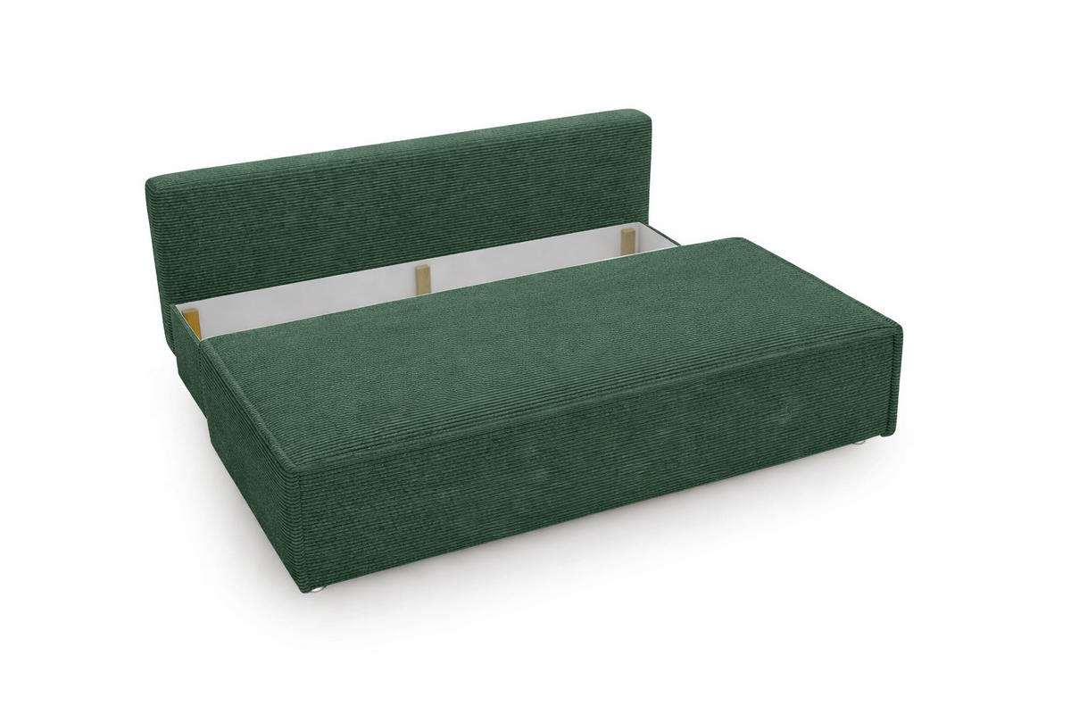 SCHLAFSOFA Mit Bettkasten DUO, Stoff Poso, Grün - Grün, Holz (198/89/90cm) - Kaiser Möbel
