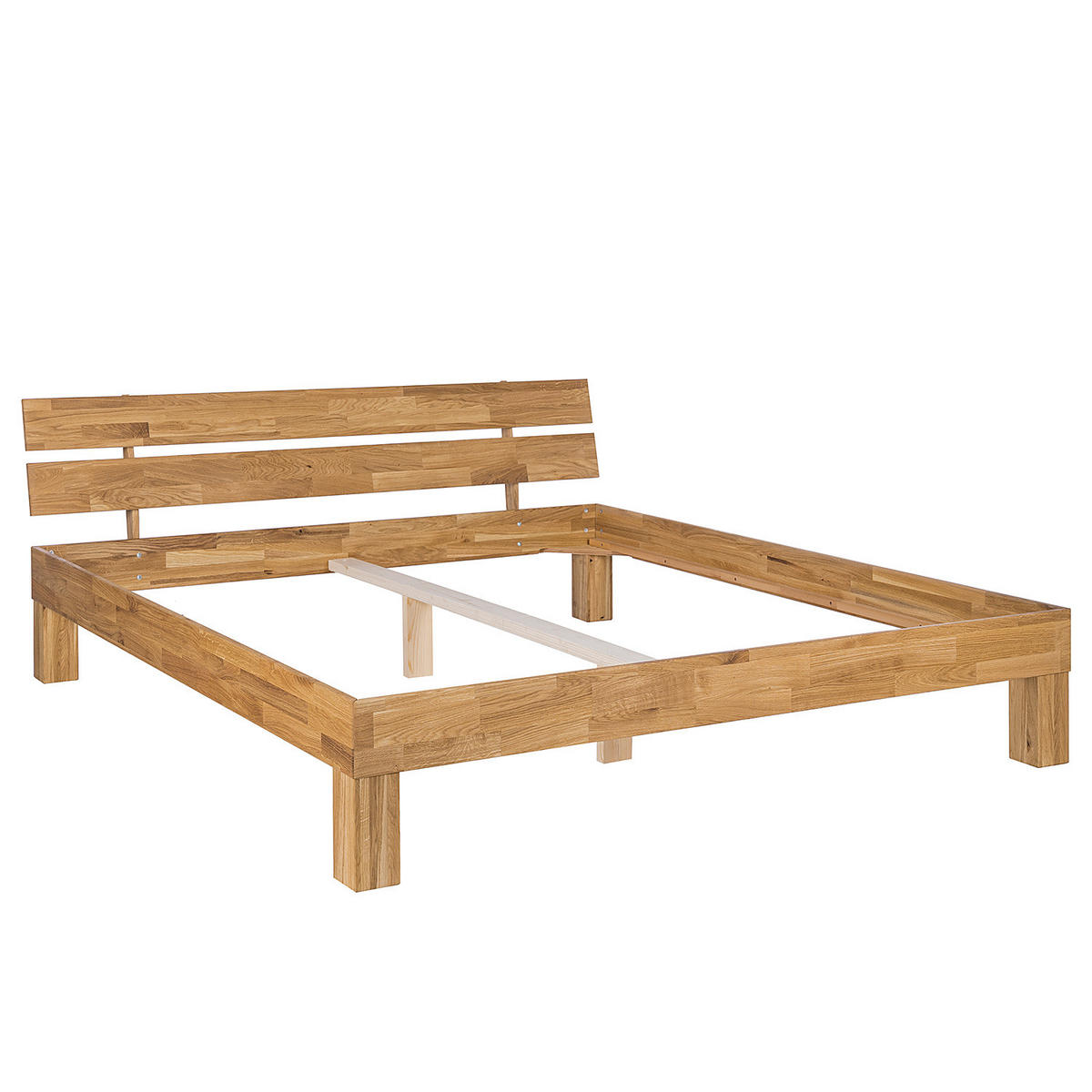 MASSIVHOLZBETT - Braun - Eichefarben, Holz (180/200cm) - home24