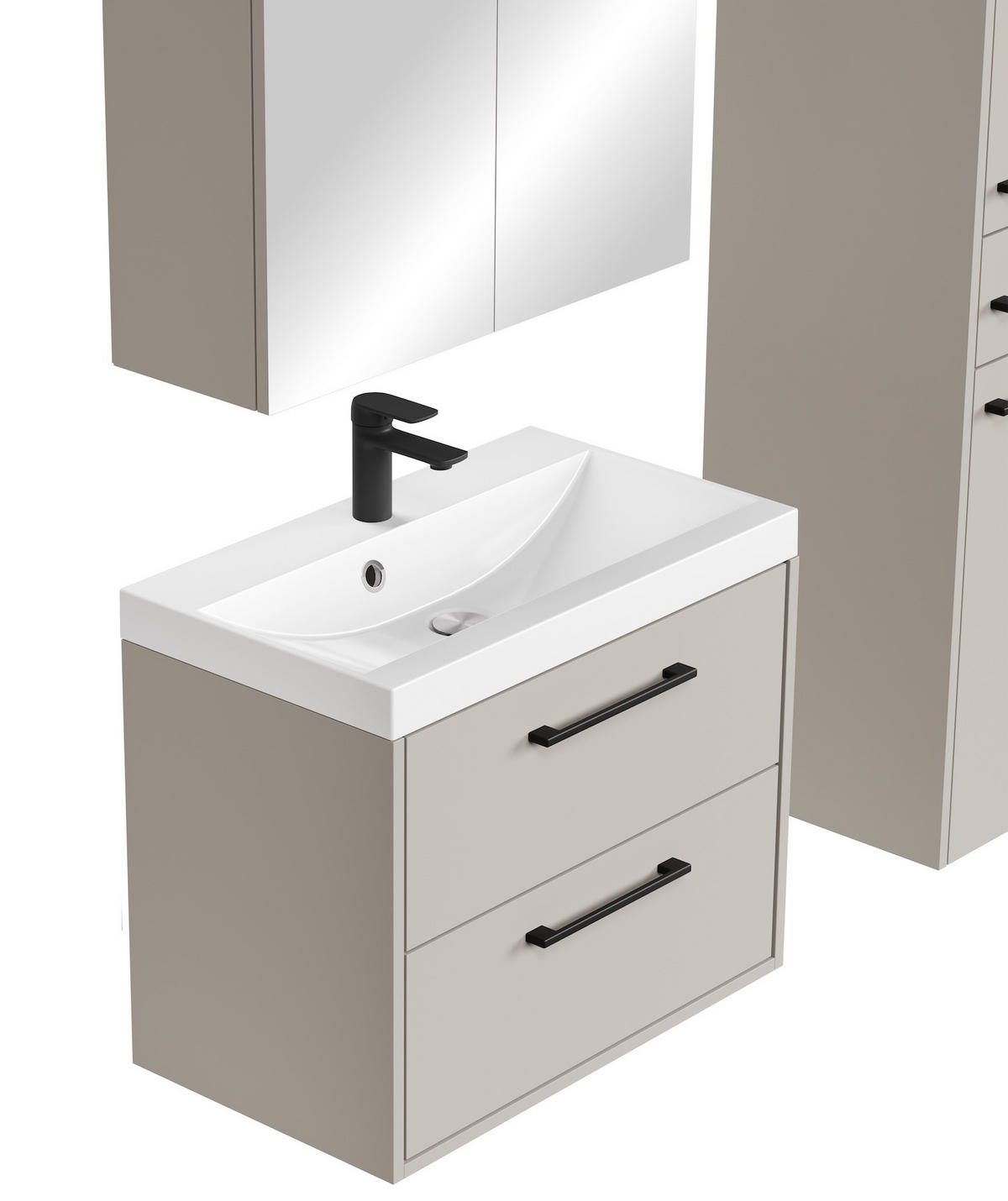 BADMÖBEL-SET Florence 4 Teile Cashmere - 60 x 35 x 51 cm - Kaschmir, Holz (60/51/35cm) - Badplaats