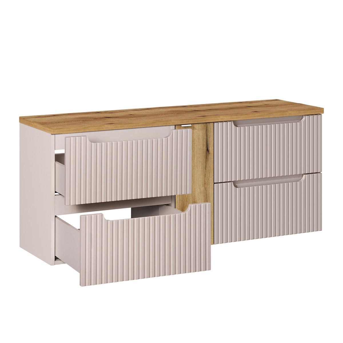 WASCHTISCHUNTERSCHRANK 140.4cm Riva Kaschmir - Beige, Holzwerkstoff (140.4/59/40cm) - Petits-meubles