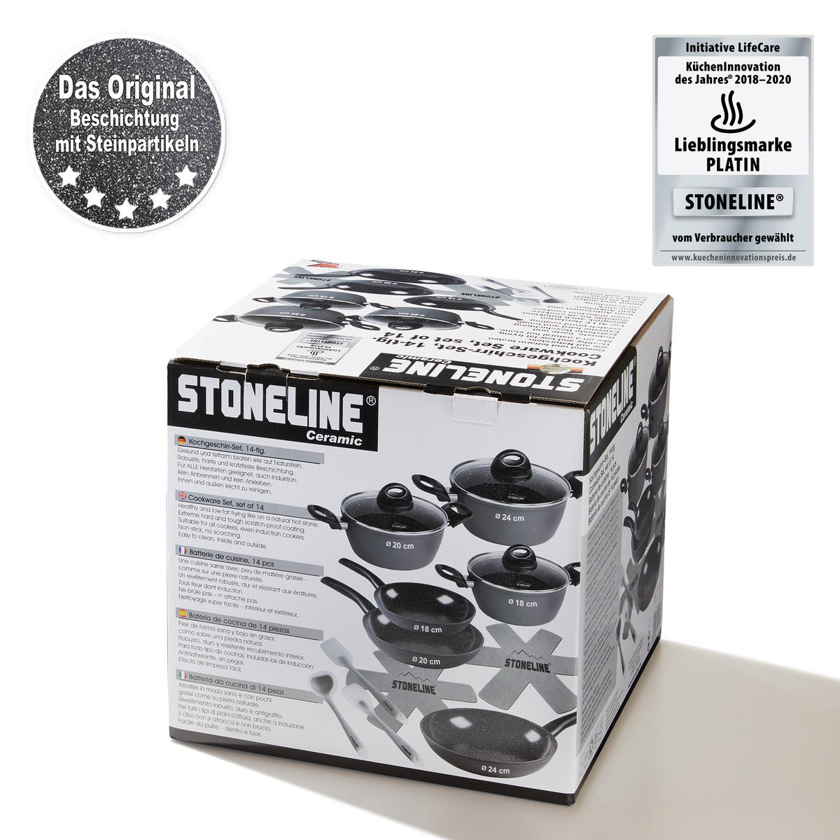 KOCHGESCHIRR-SET 8-TEILIG - Grau, Metall - Stoneline