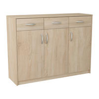 KOMMODE mit 3 Türen und 3 Schubladen - Hellbraun, Holzwerkstoff (110/85/35cm) - Home Collective