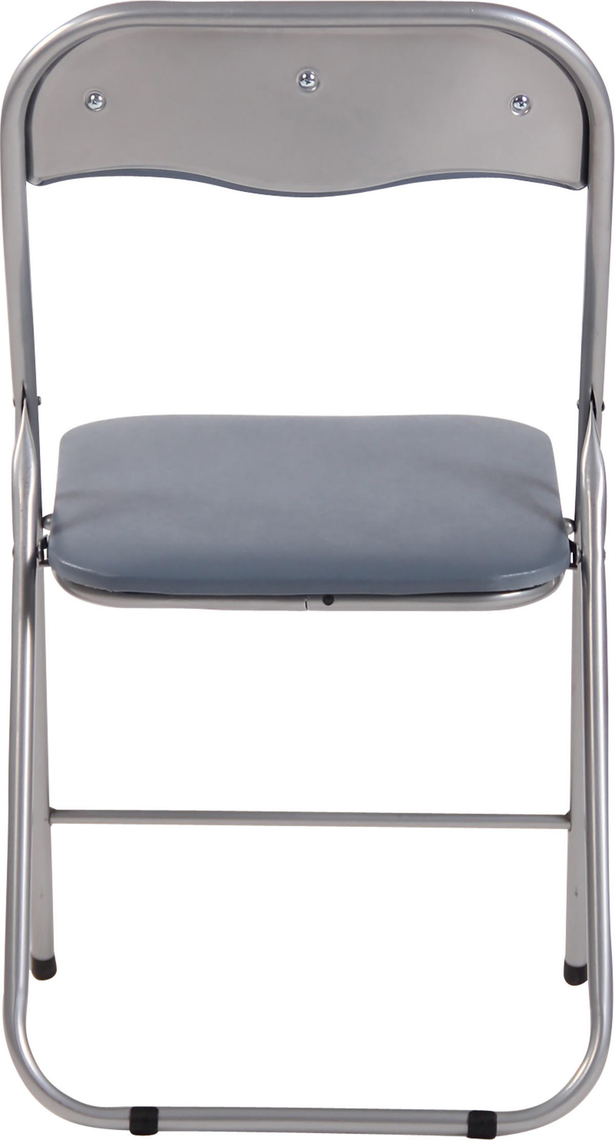 BESUCHERSTUHL Lederlook grau/silber - Silberfarben/Grau, Textil/Metall (45/78/45cm) - CLP