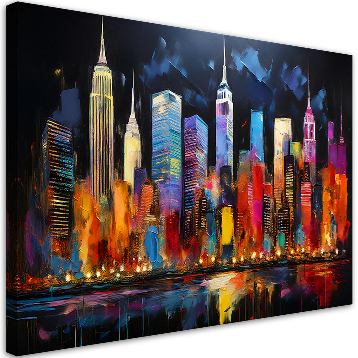 WANDBILD new yorker architektur bunt - Multicolor, Textil (60/40cm) - Feeby