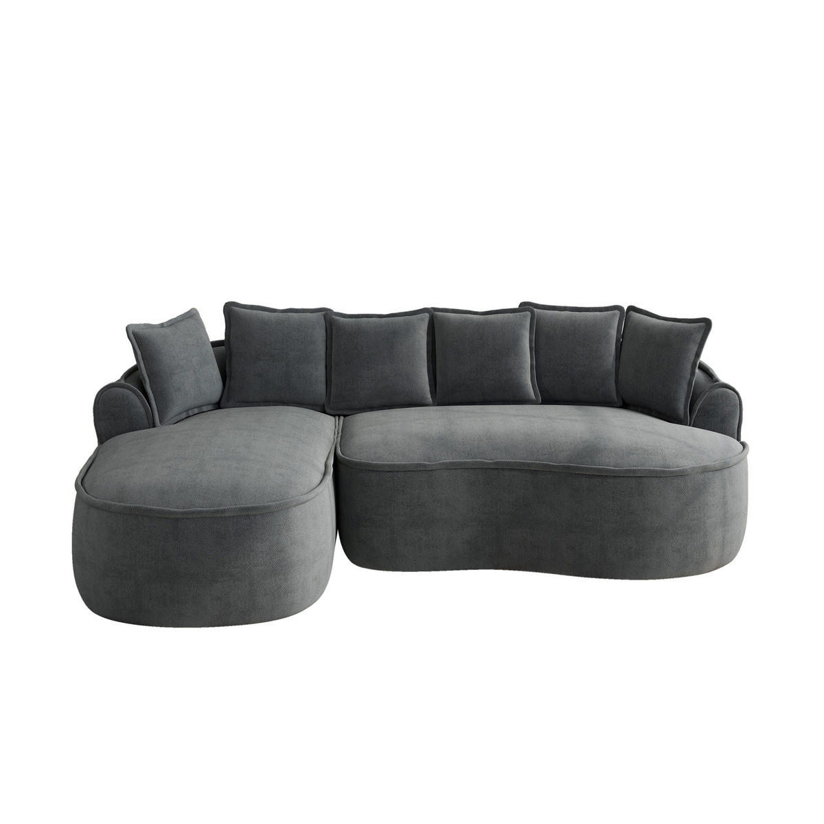 MODULSOFA rahmenlos Chenille Grey - Grau, Textil (164/252cm) - Meubliv