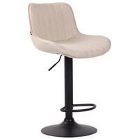 BARHOCKER Lento, Gestell schwarz, Stoff Creme - Creme/Schwarz, Textil/Metall (50/100/50cm) - TPFLiving