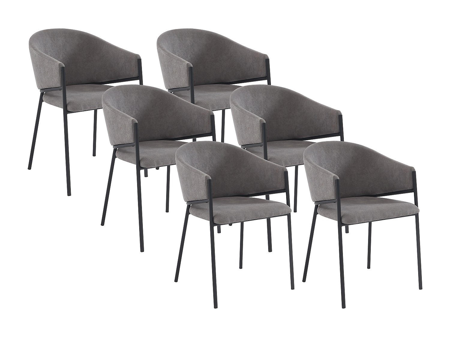 STUHL - 53 cm x 61 cm - Stoff - Grau - ORDIDA - Grau, Textil (53/80/61cm) - Vente-Unique