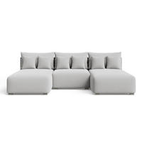 ECKSOFA Ronni U Bouclé-Stoff Grau - Grau, Holz/Textil (300/190cm) - Graingold