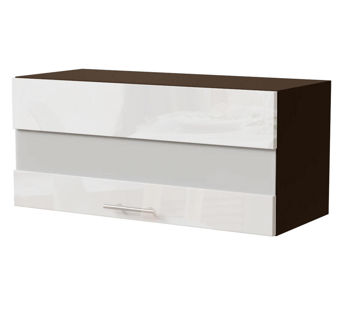 KLAPPHÄNGESCHRANK Essen W4BS/80/LAM Weiß Hochglanz / Lava Matt 80 / 32,5 / 36cm - Dunkelgrau/Weiß Hochglanz, Holz/Holzwerkstoff (80/36/32.5cm) - Feldmann-Wohnen