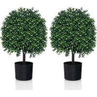 KUNSTPFLANZE Grün(2er-Set) - Grün, Kunststoff (55cm) - COSTWAY