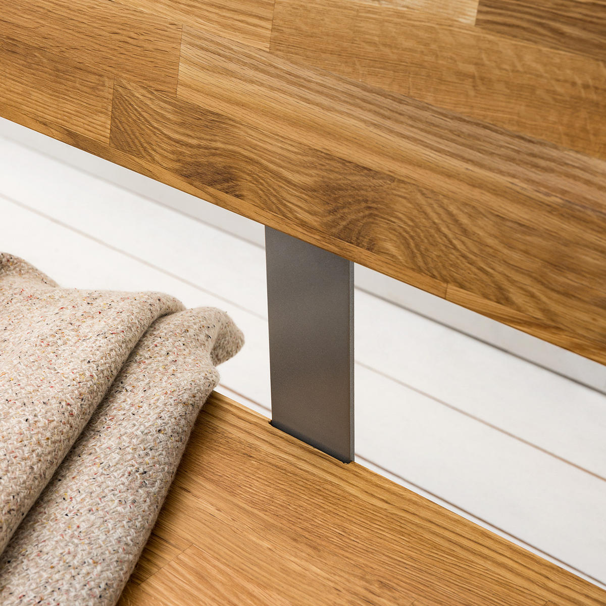 SITZBANK - Eiche massiv - Eichefarben, Holz (160/80/35cm) - home24