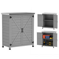 GARTENSCHRANK DE-09216 mit Arbeitsfläche und Innenregal Grau - Grau, Holz (43/92/79cm) - ComfortXL