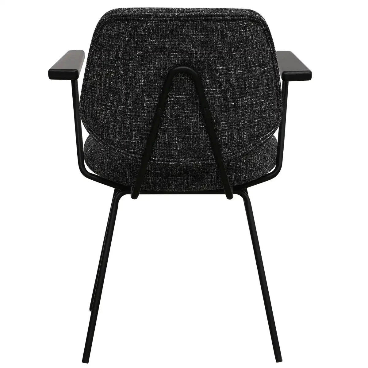 ARMLEHNSTUHL-SET 6 Stück in Teddystoff Schwarz - Schwarz, Textil/Metall (50/82/58cm) - Furnhouse