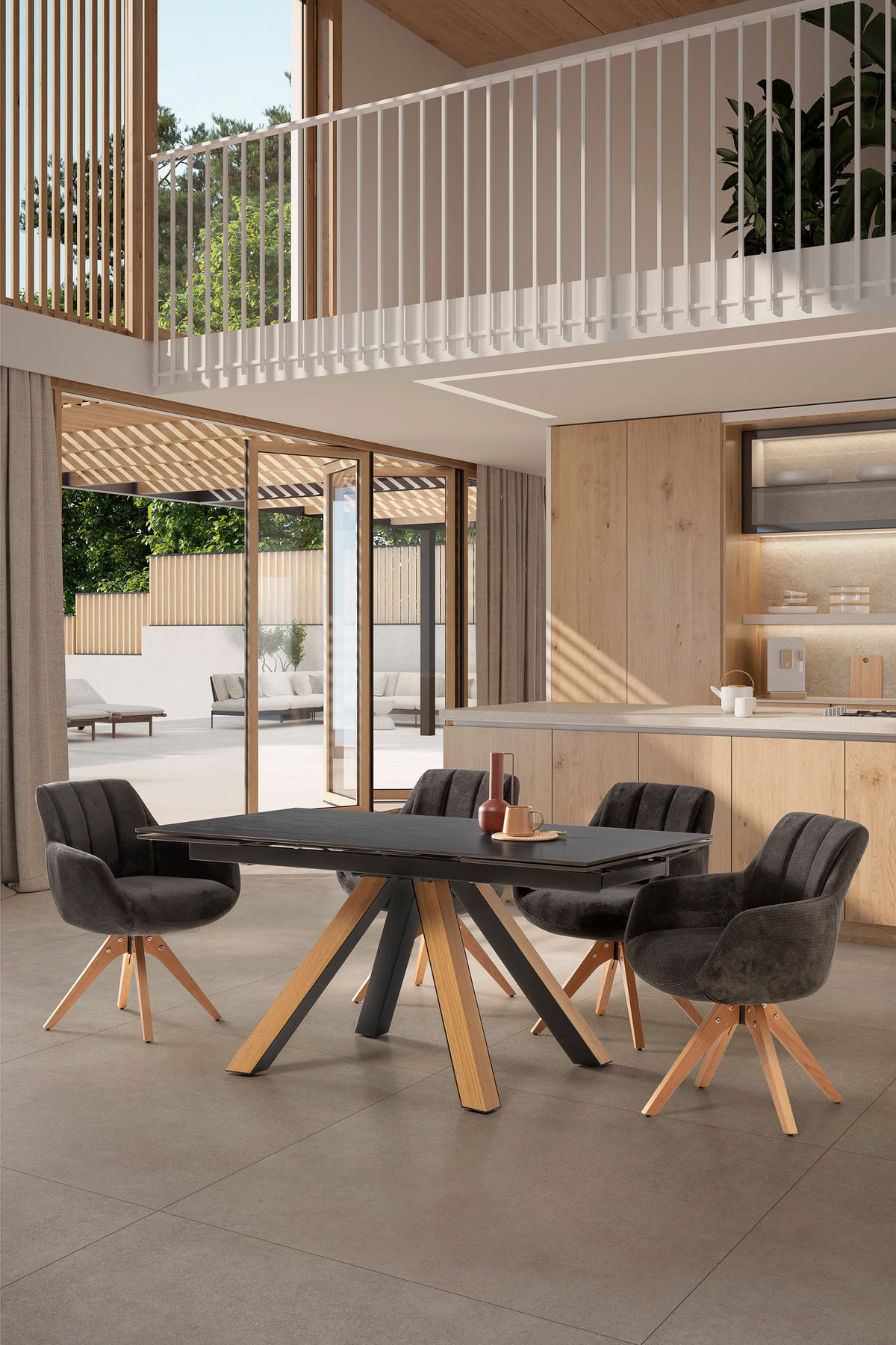 ESSTISCH Azur Schwarz 160/90/76 cm - Schwarz, Keramik (160/90/76cm)