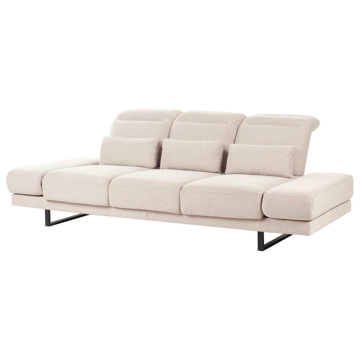 POHOVKA 3-místná Látka Béžová Ikast - béžová, textil (255/87/105cm) - Beliani