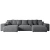 WOHNLANDSCHAFT mit Schlaffunktion und Bettkasten ESKAR-U -352x165x84cm Grau Cord - Dunkelgrau/Schwarz, Holzwerkstoff/Kunststoff (352/84/165cm) - ALTDECOR
