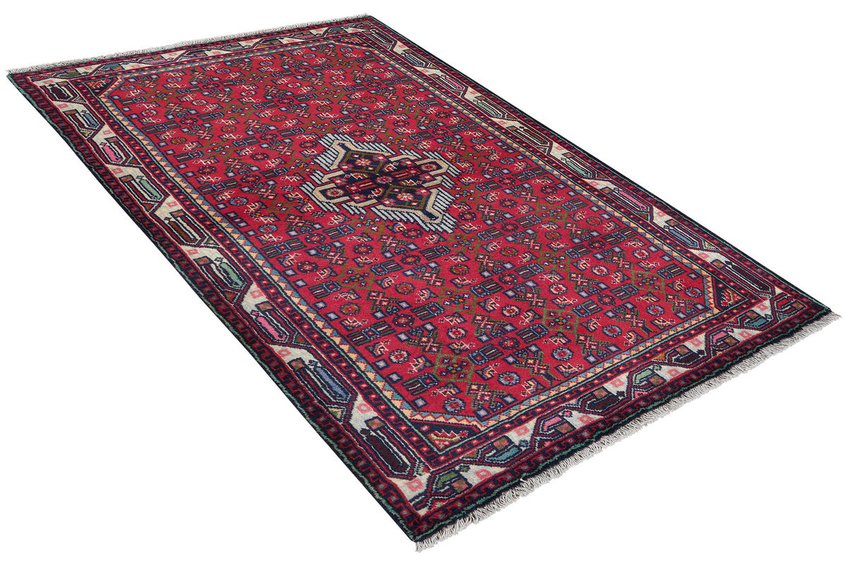 TEPPICH Assadabad Rot 153/100 cm Schurwolle - Rot, Textil (100/153cm) - Looma