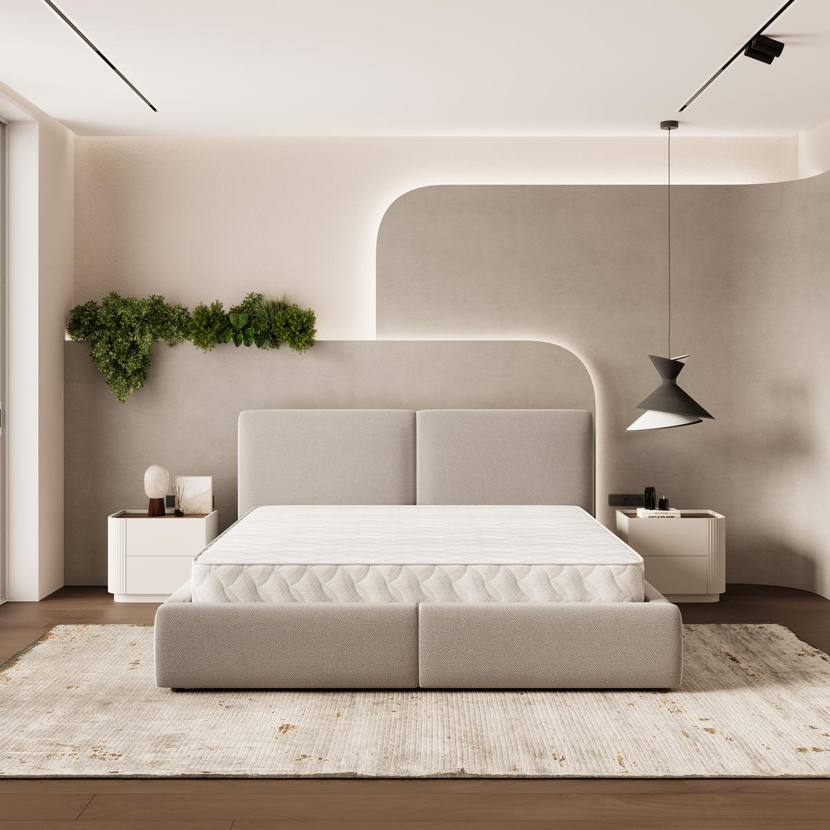 ČALOUNĚNÁ Postel FELURO 180x200 cm Béžová - béžová, kompozitní dřevo/textil (180/200cm) - MASSENO