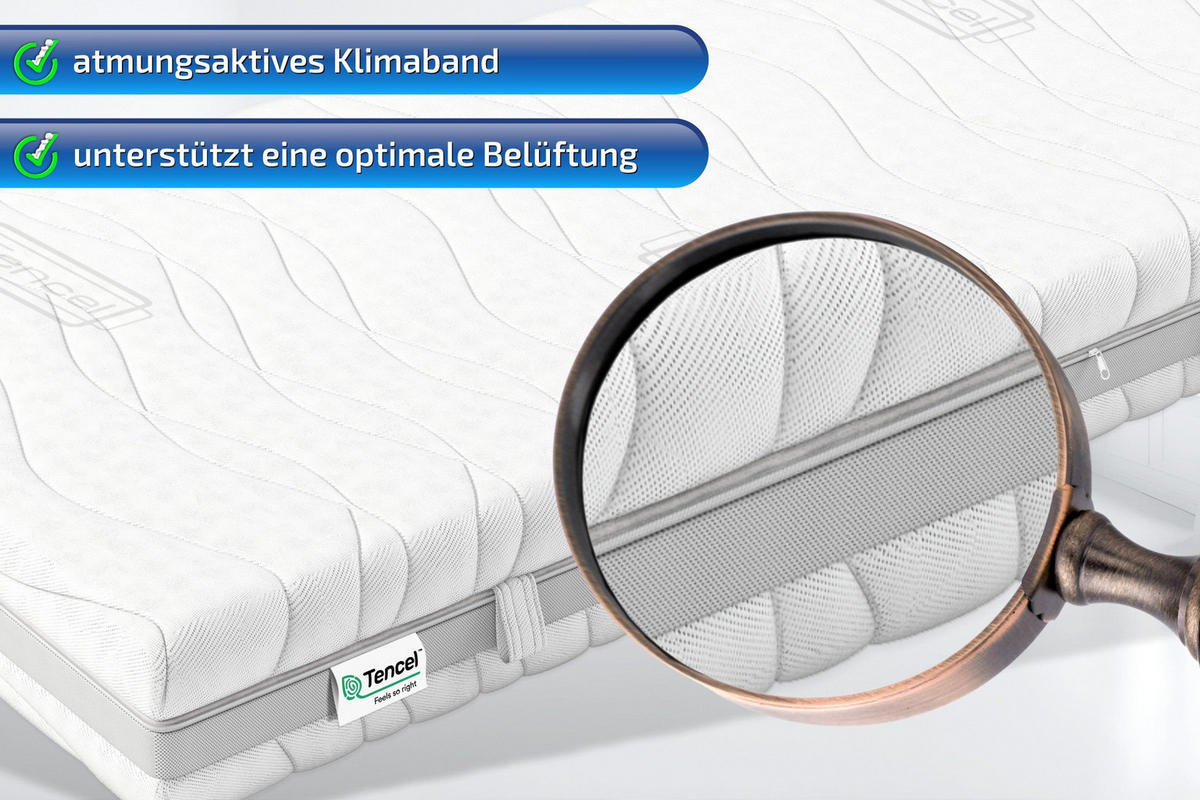 KALTSCHAUMMATRATZE Vital Premium 90 x 200 cm 24 cm Höhe H3 9 Zonen - Weiß, Textil (90/200cm) - Matratzen Perfekt