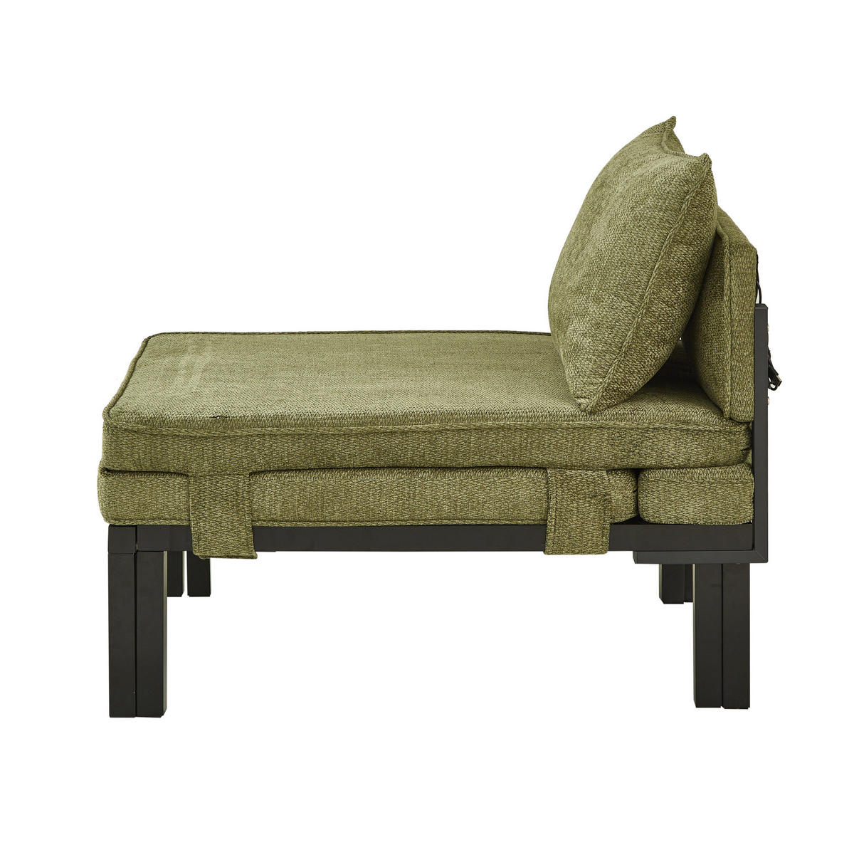 SCHLAFSESSEL mit Schlaffunktion, USB-Type-C-Anschluss und platzsparendem Ausziehdesign, Grün - Grün, Textil (82/79/176cm) - Redom