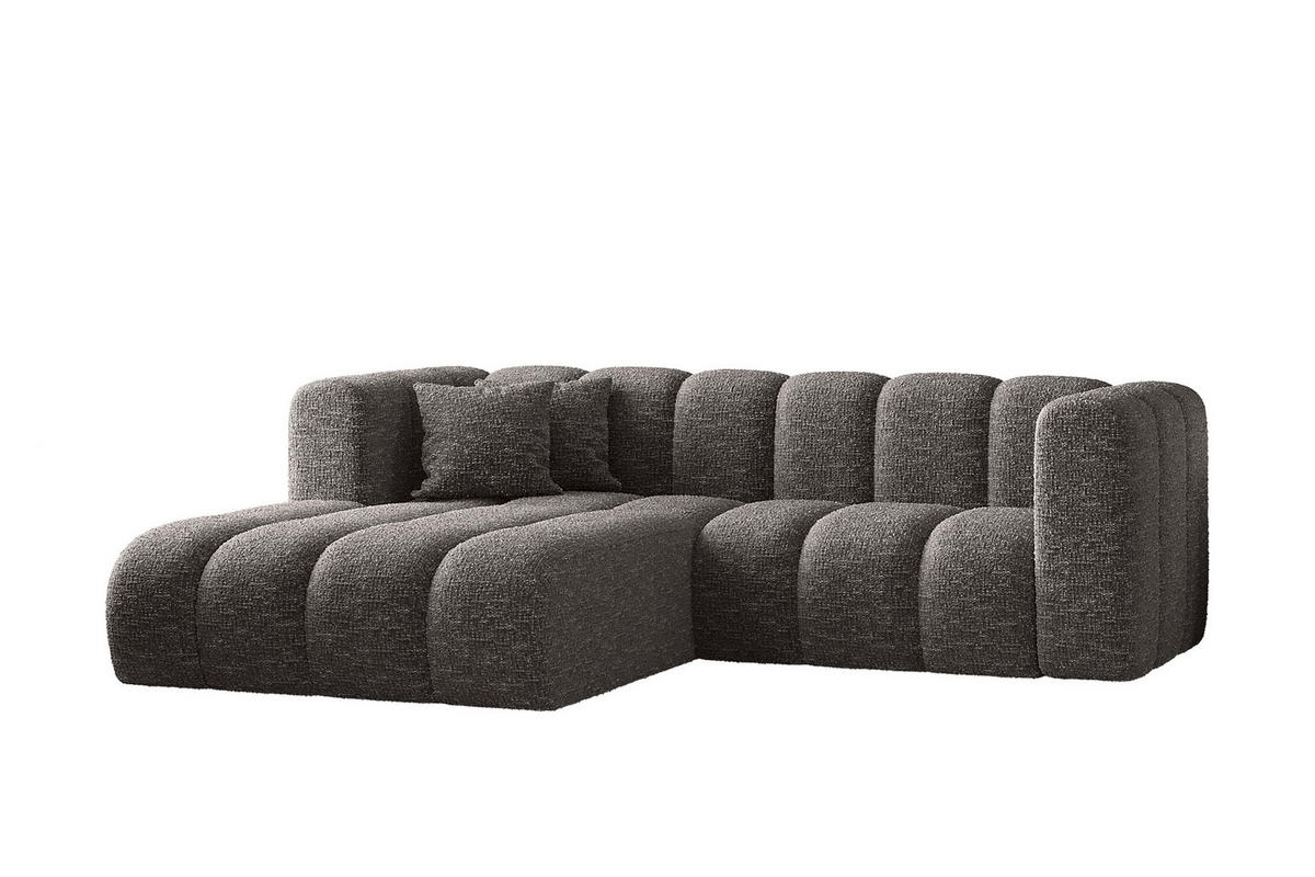 ECKSOFA L-form Sofa Grand modular stoff Haga Graphit Links - Dunkelgrau, Holz (179/227cm) - Kaiser Möbel