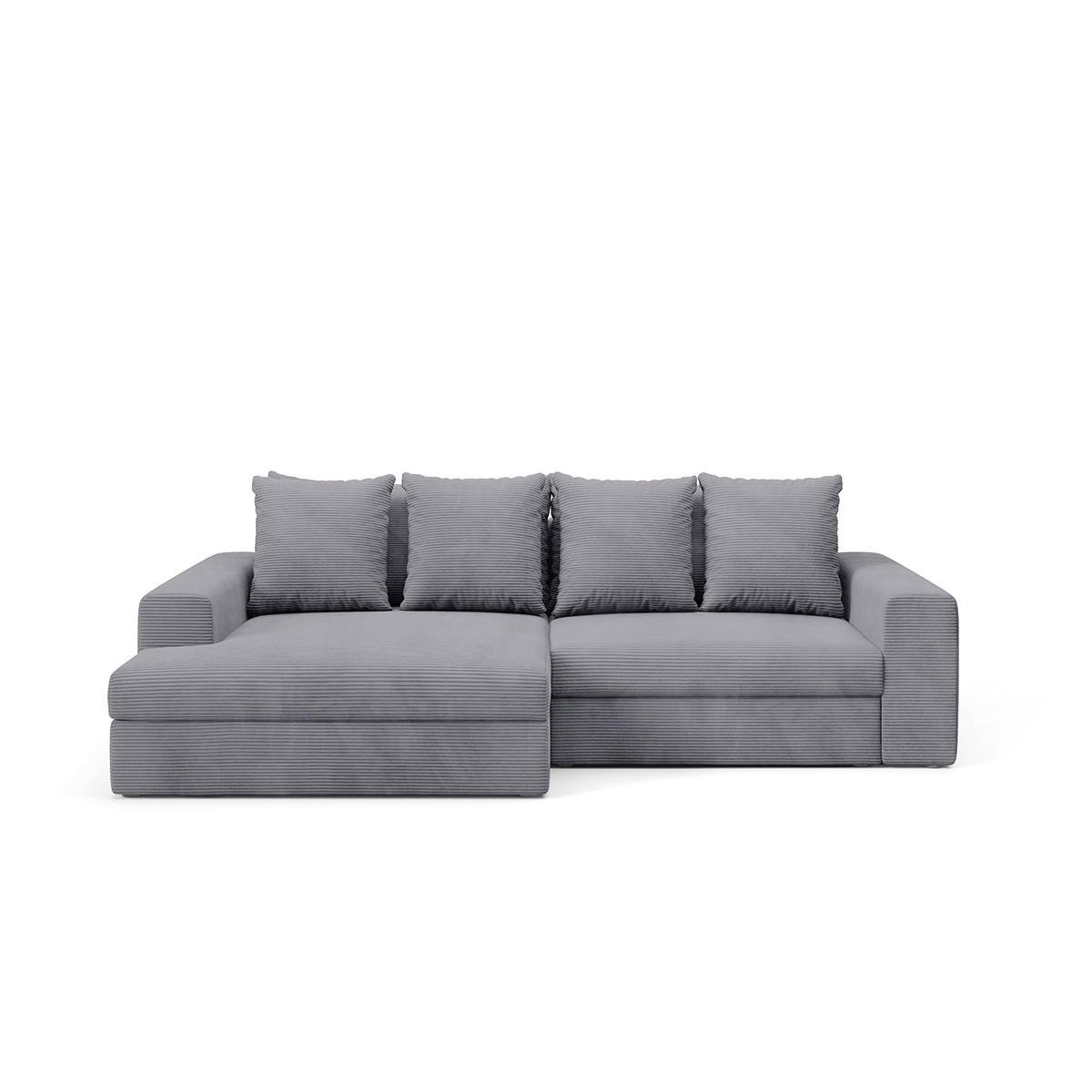 ECKSOFA Paola 3 Sitzplätze Hellgrau - Grau, Holz (272/167cm) - Petits-meubles