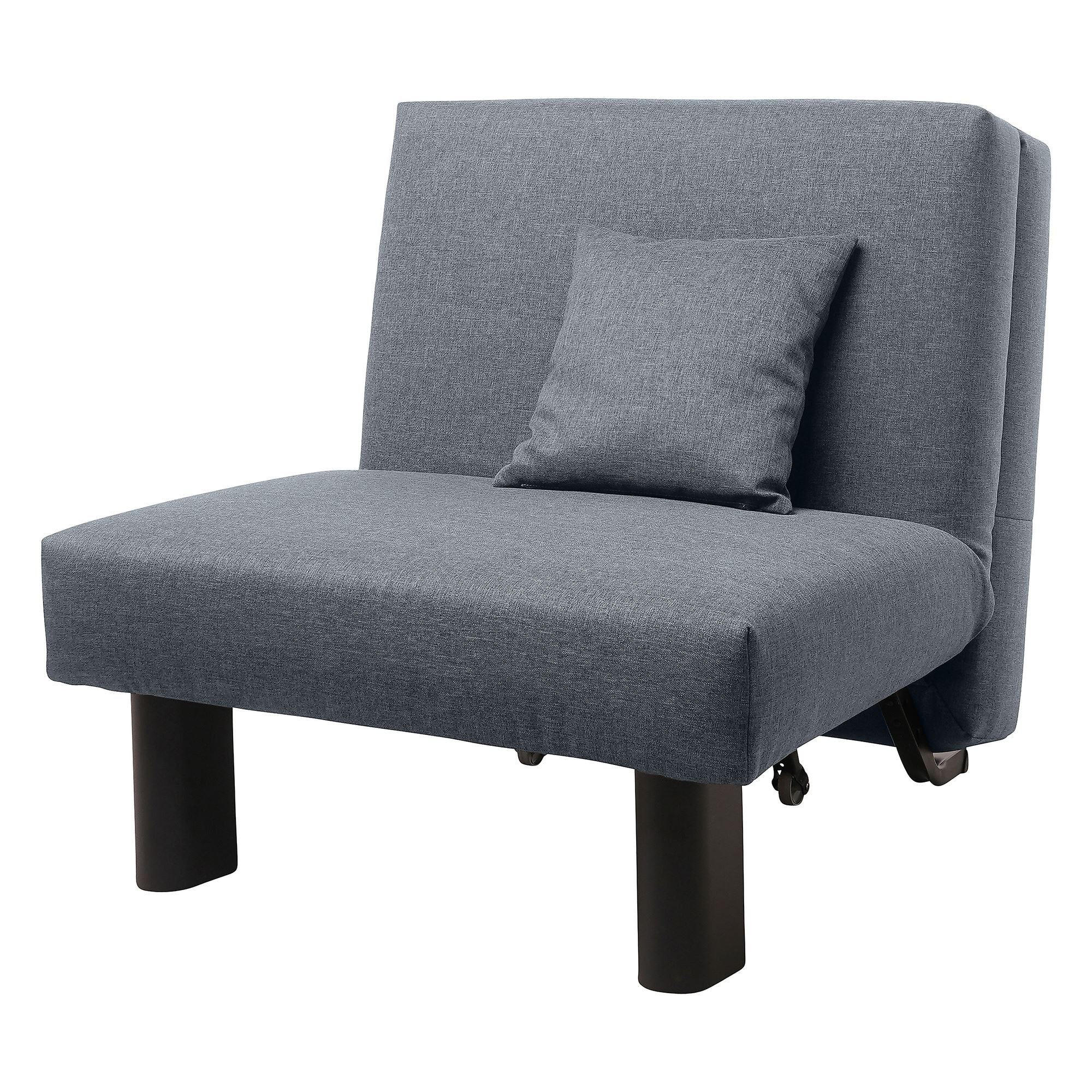 FALTSESSEL Kalomira Bezug Flachgewebe Metall schwarz / denim - Blaugrau, Kunststoff (100/85/85cm) - 58aufmkessel