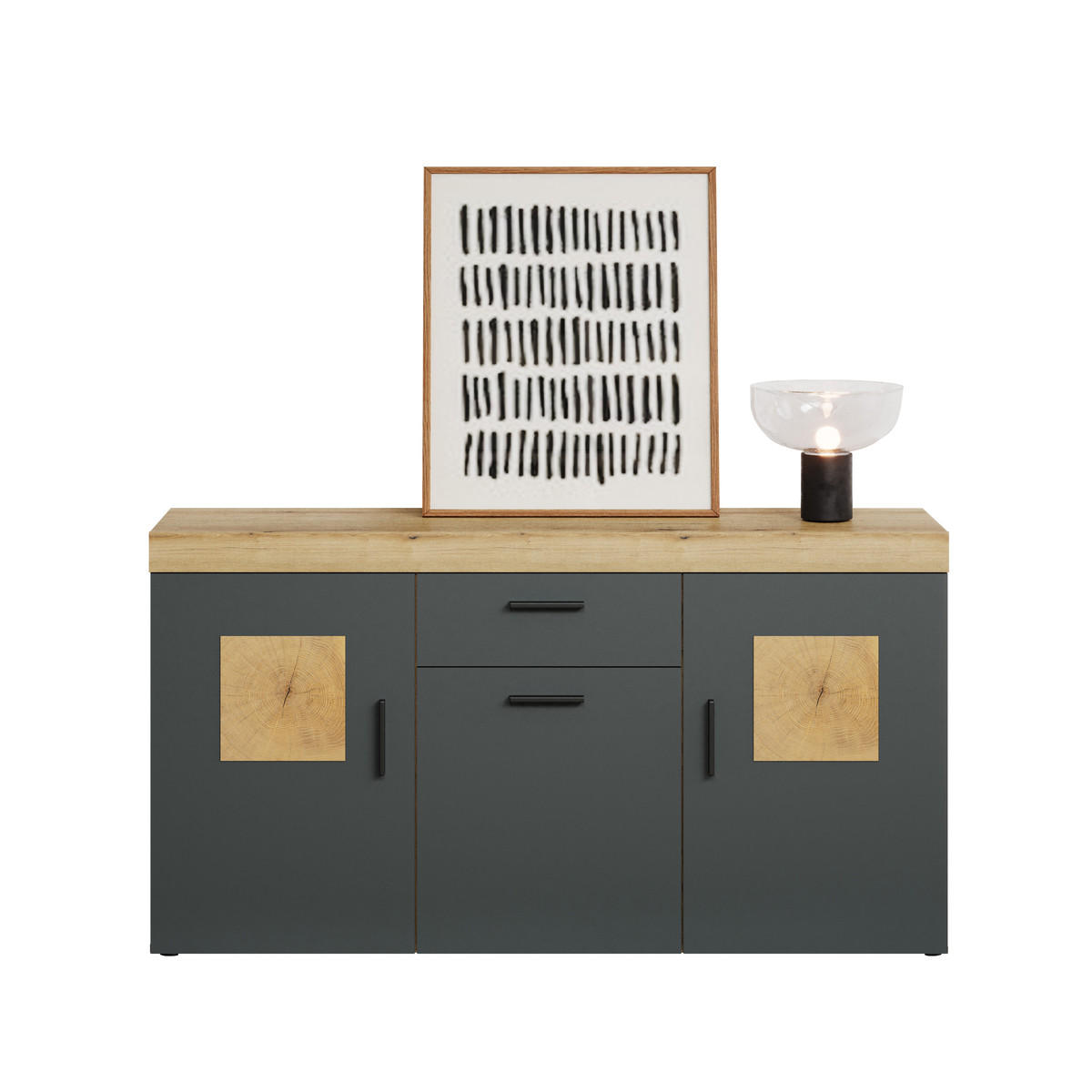 SIDEBOARD Tyler Anthrazit - Anthrazit, Holzwerkstoff (160/86/42cm) - Trendteam