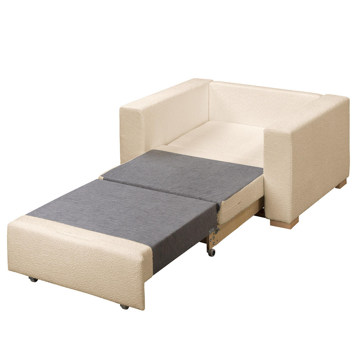 SCHLAFSESSEL - Beige/Buchefarben, Buchenholz/Textil (110/90/90cm) - home24