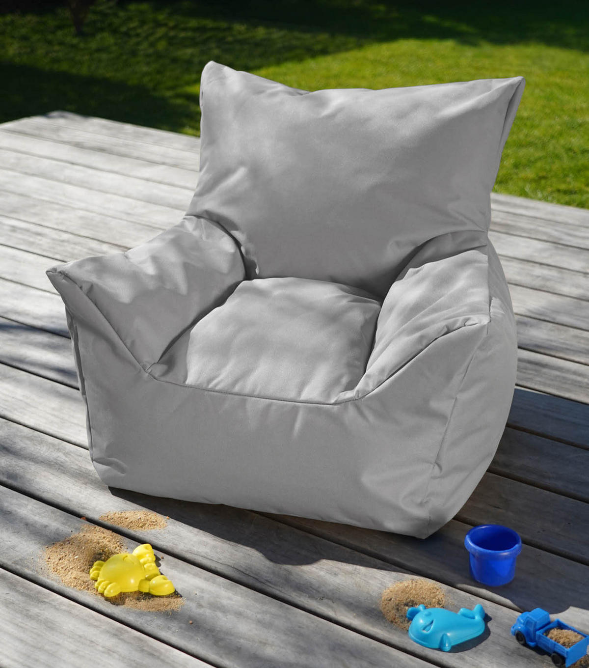 OOUTDOOR-KINDER-SITZSACK Der Gartenzwerg - Grau, Textil (52/57/53cm) - Mokebo
