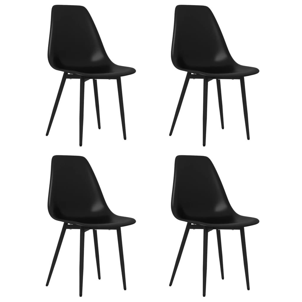 ESSZIMMERSTÜHLE 4 Stk. Schwarz PP 46*52*84cm - Schwarz, Kunststoff (46/84/52cm) - ZMH