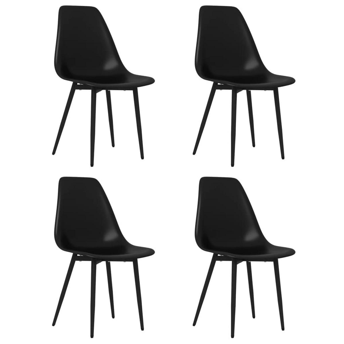 ESSZIMMERSTÜHLE 4 Stk. Schwarz PP 46*52*84cm - Schwarz, Kunststoff (46/84/52cm) - ZMH