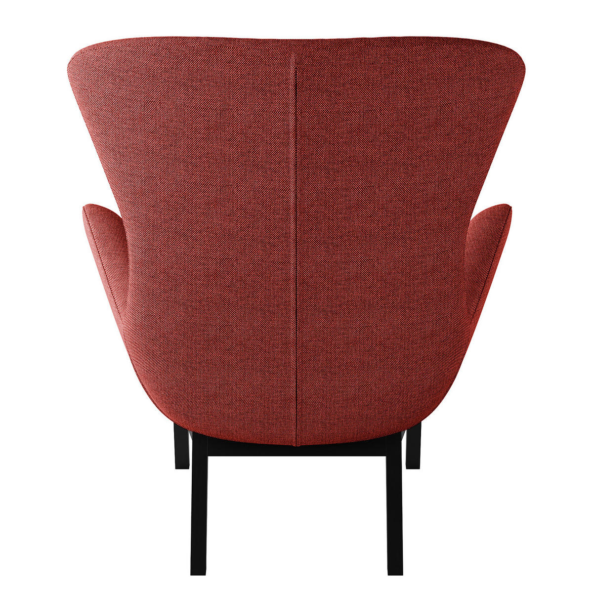 SESSEL mit Holzfüßen - Rot/Schwarz, Birkenholz/Textil (84/99/96cm) - home24