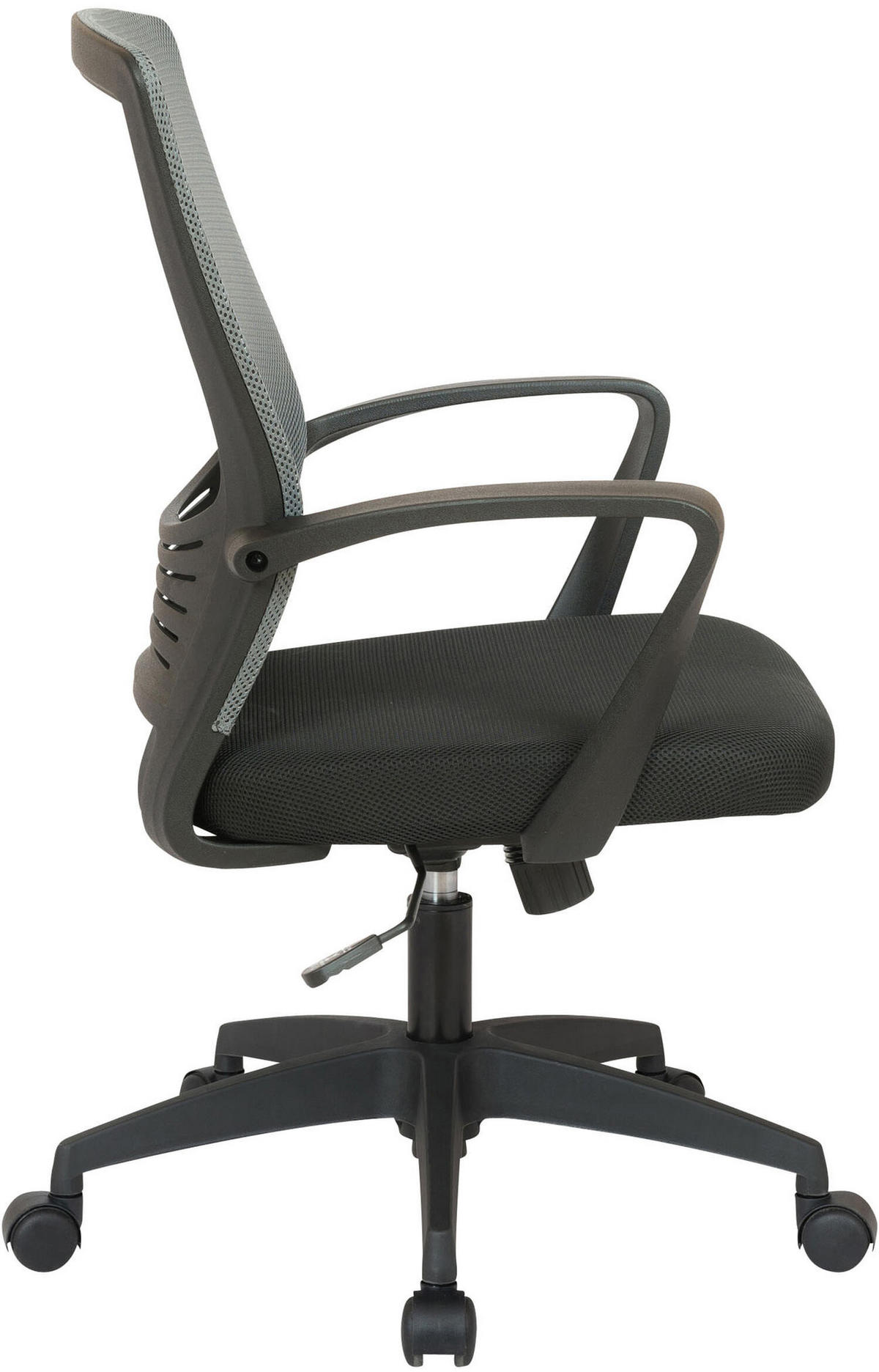 BÜROSTUHL Kamira mit Netzbezug, Schwarz/Grau - Grau, Kunststoff/Textil (53/101/53cm) - TPFLiving