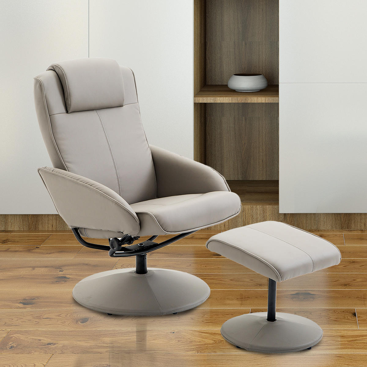 RELAXSESSEL, Fernsehsessel, Grau - Grau, Holz (67/98/78cm) - HOMCOM