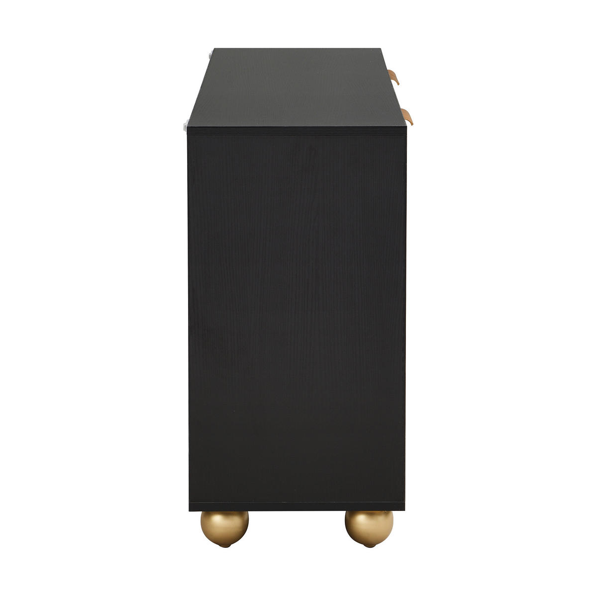 KOMODA 120/35/71,5 cm crna od MDF-a s 4 gravirana vrata i podesivim policama - crna, drvni materijal (120/71.5/35cm) - OKWISH