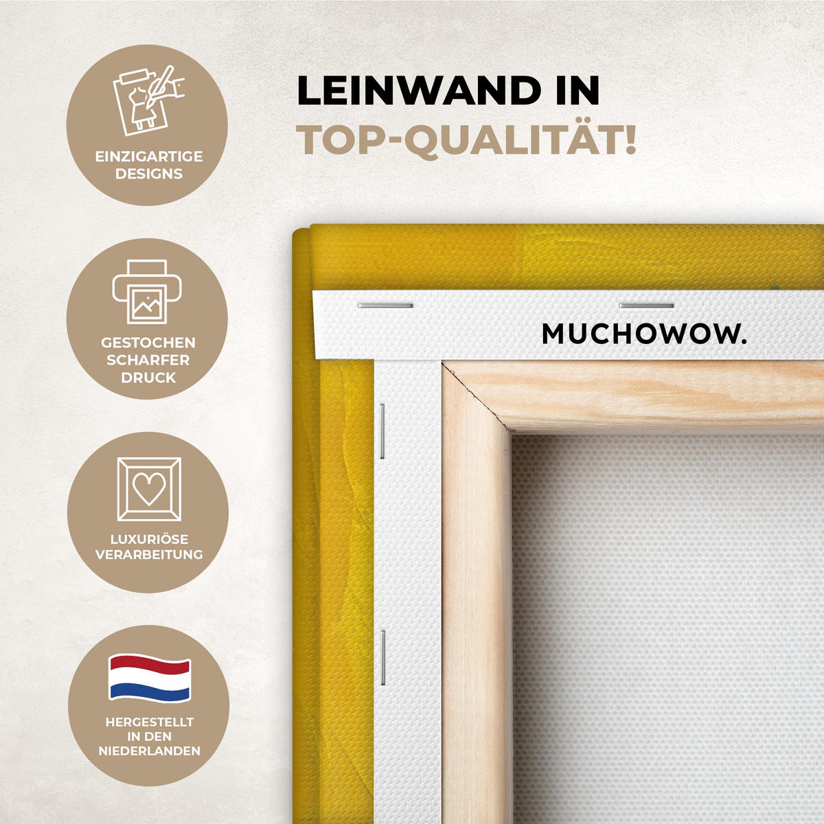 LEINWANDBILD Frida Kahlo - Frau - Gelb - Blau - Blumen 20x30 cm - Gelb, Textil (20/30cm) - MuchoWow