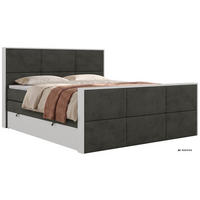 POSTEL BOXSPRING DELVIT KING DUO 180/200 - Tmavě šedá Samet - Topper Visco - H4 - černá/tmavě šedá, textil/plast (180/200cm) - MKS