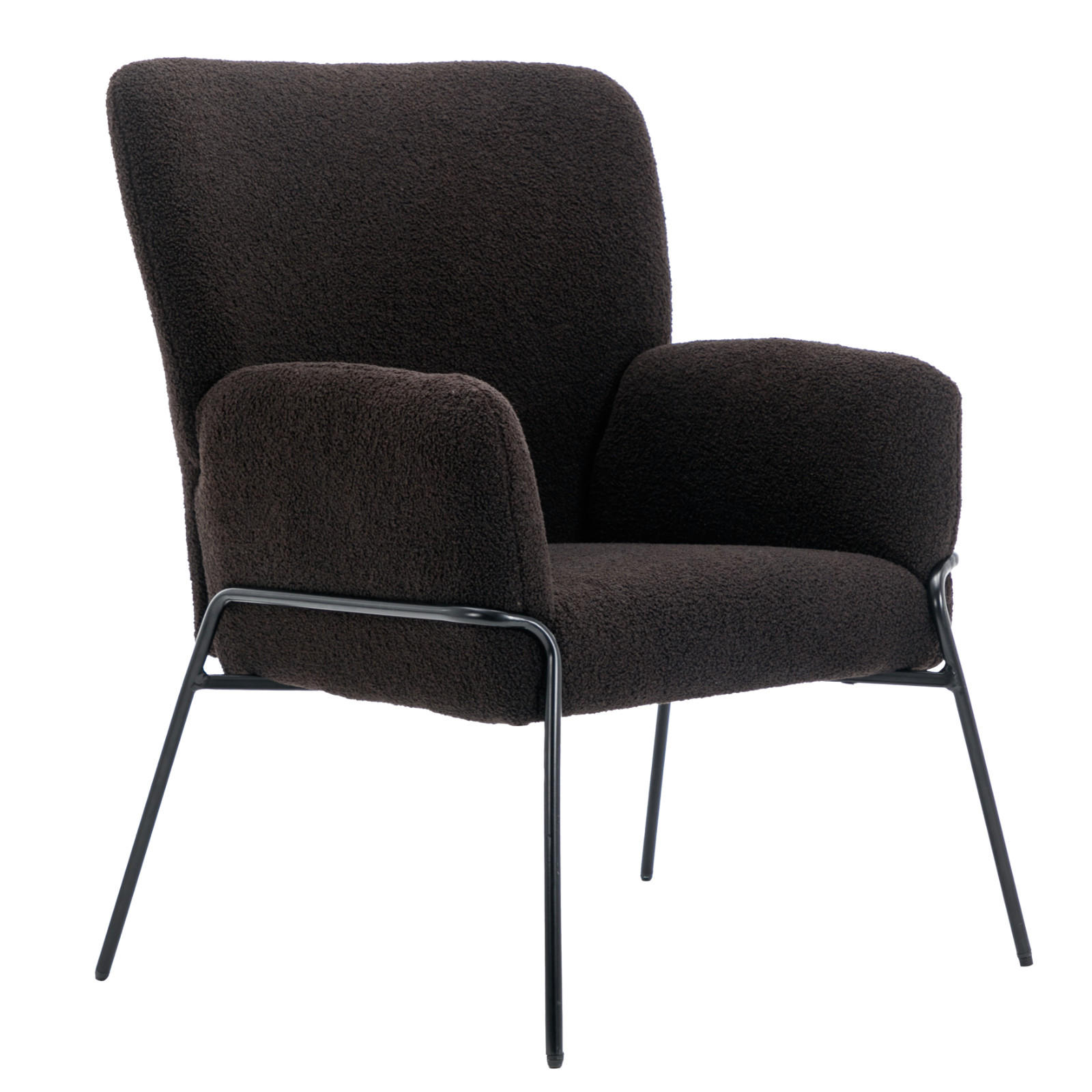 LOUNGESESSEL FREIA Teddy Schwarz - Schwarz, Textil (66/92/64cm) - SVITA