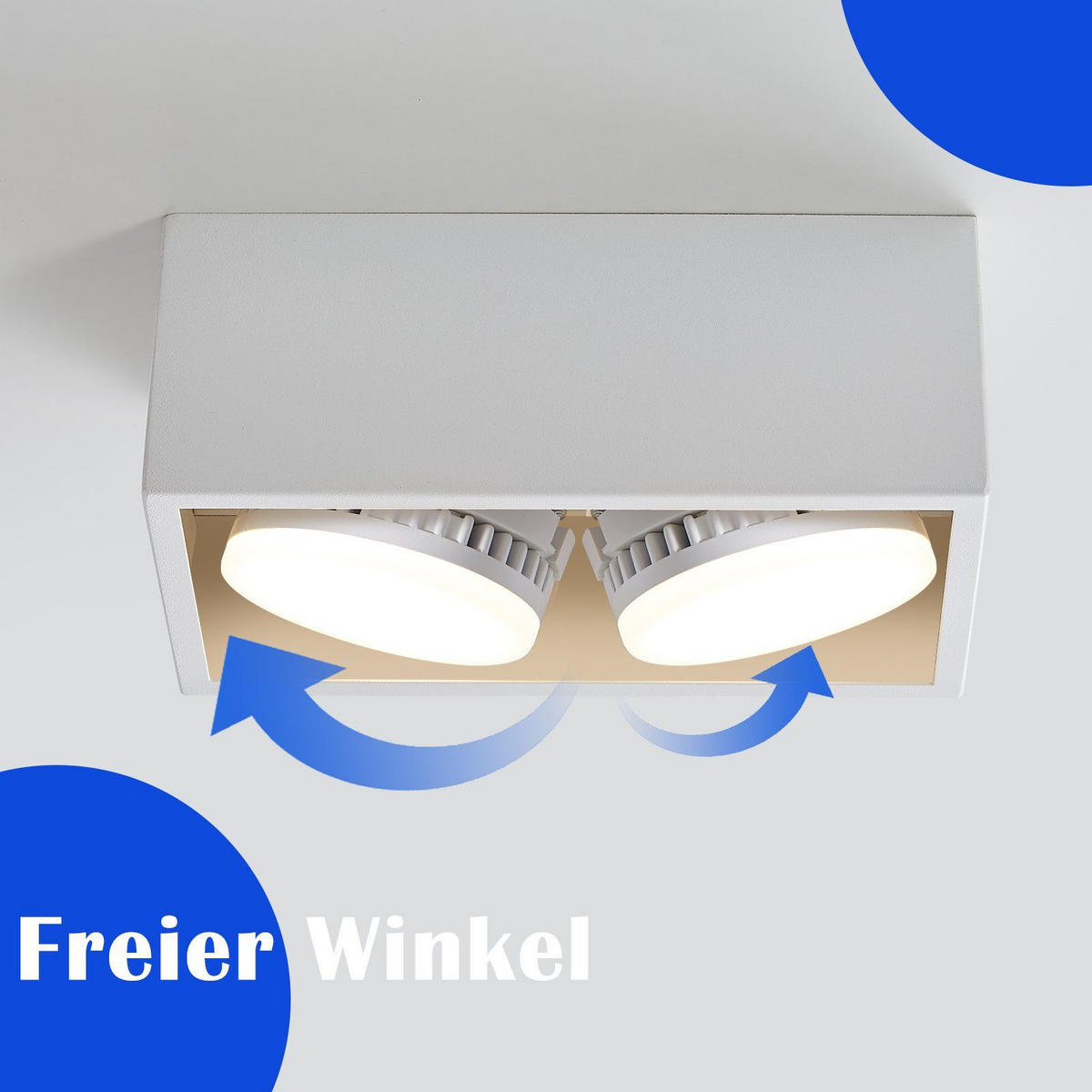 LED Deckenstrahler 2 Flammig Aufputz LED Deckenspots - Aufbaustrahler Weiß GX53 20/10/8cm - Weiß, Metall (20/10/8cm) - ZMH