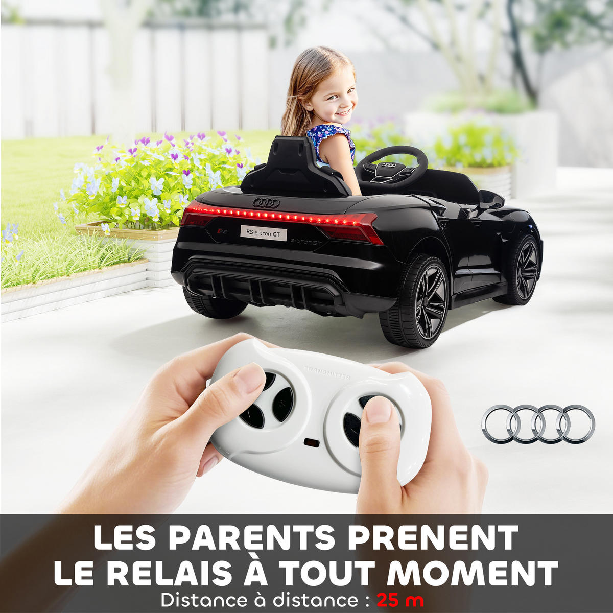 ELEKTRO-KINDERAUTO DE-13011 Fernbedienung Schwarz - Schwarz, Kunststoff (103/58/41cm) - ComfortXL