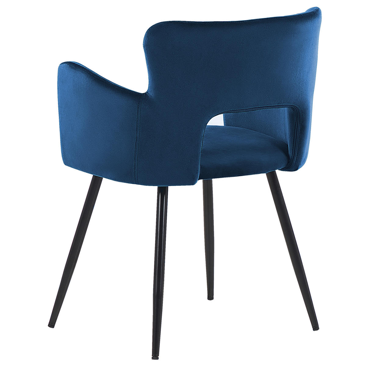 ESSZIMMERSTUHL 2er-Set Samtstoff Blau Sanilac - Blau, Textil/Metall (52/75/44cm) - Beliani