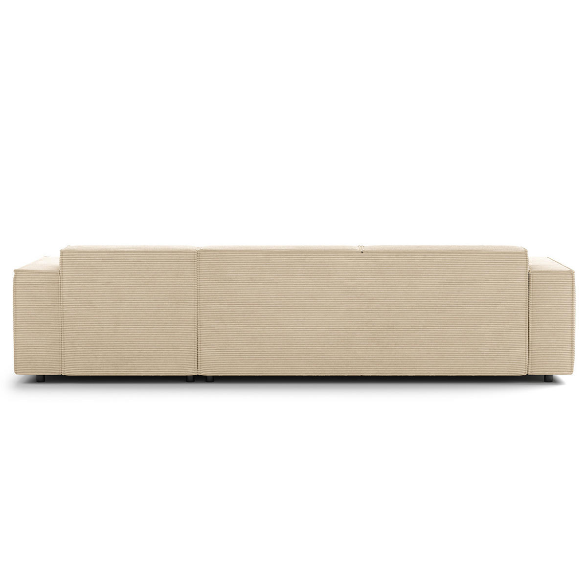 ECKSOFA mit Longchair - Beige/Schwarz, Kunststoff/Textil (294/177cm) - home24