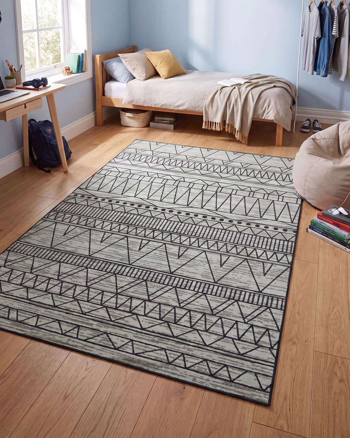 KURZFLOR-TEPPICH Keban 230/160 cm - Schwarz, Kunststoff (160/230cm) - Beliani