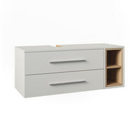 WASCHBECKENUNTERSCHRANK Beatrice, Weiß/Sonoma, 100 x 40 cm mit 2 Schubladen - Weiß/Sonoma Eiche, Holzwerkstoff (100/40/40cm) - Vicco