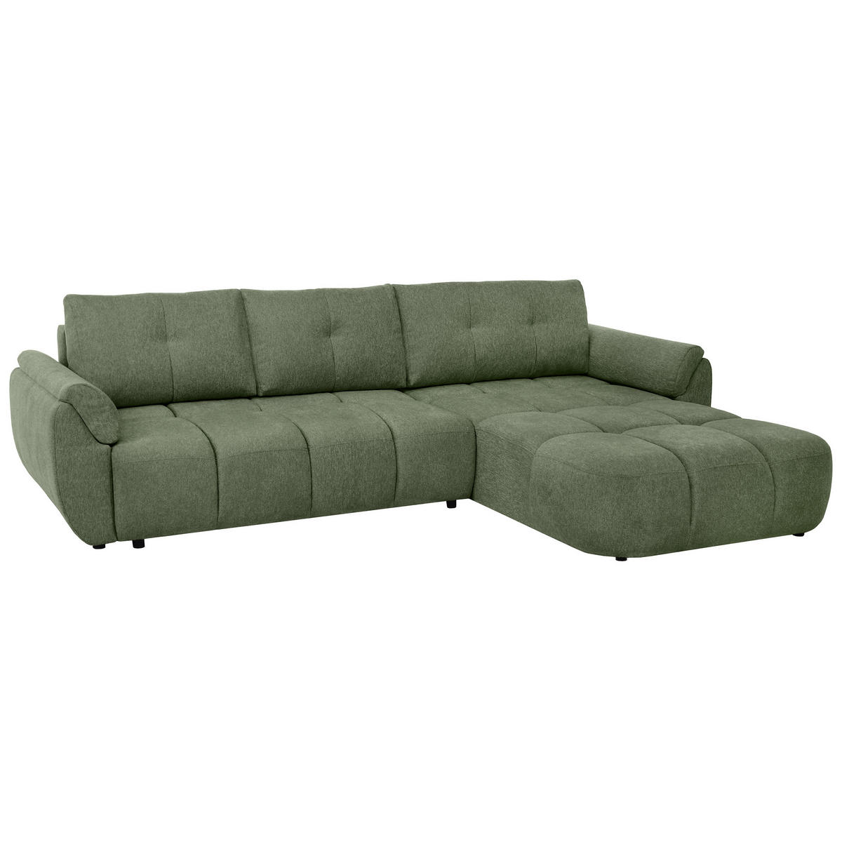 ECKSOFA Massimo, universelle Eckschlafsofa 280 cm mit Schlaffunktion und Bettkasten, Grün - Grün, Textil (283/204cm) - Beautysofa