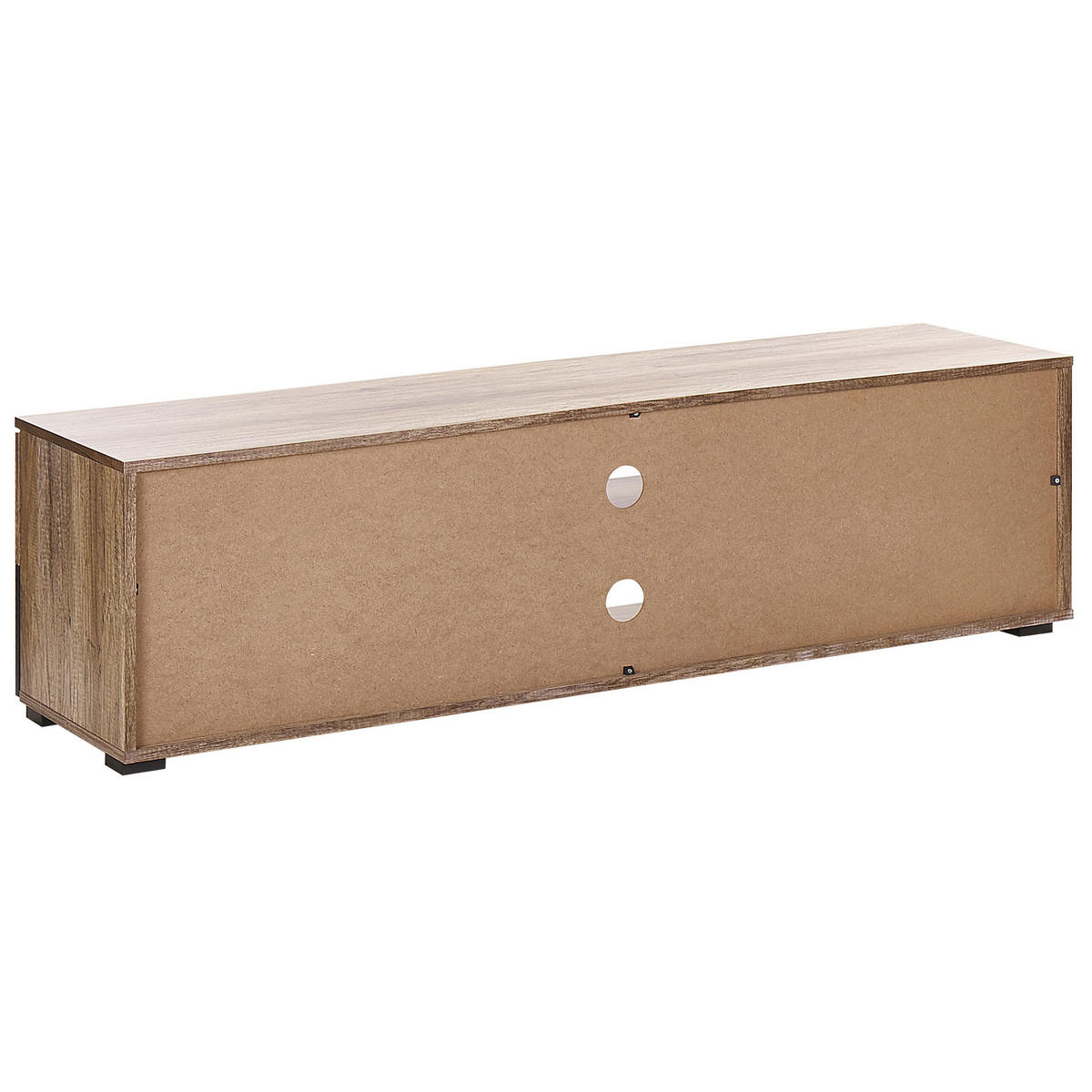 TV-MÖBEL Hellbraun, Schwarz STERLING 40/148/40 cm - Hellbraun, Holzwerkstoff (148/40/40cm) - Beliani